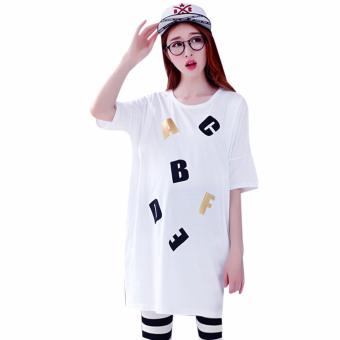 ZAFUL Lovely Letter Print Knee-Length T-shirt Dress For Women - intl  