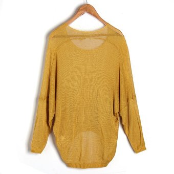 ZANZEA Casual Batwing Round Neck Knitted Jumper Loose Pullover Sweater  