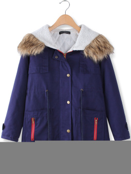 ZANZEA Fleece Faux Fur Coat Parka Hooded Trench Outwear Womens Winter Warm Thick Jacket  