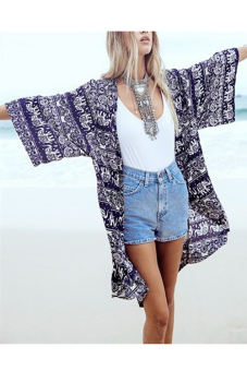 zanzea Women Hippie Floral Loose Cardigan Top Kimono Coat Cape Blazer Jacket - intl  