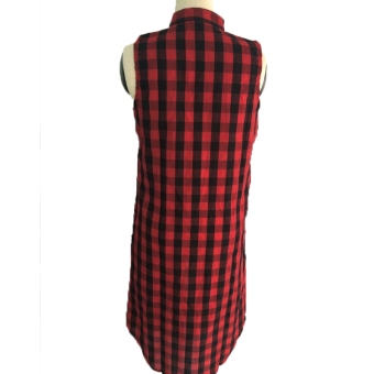 ZANZEA Women Loose Tartan Plaid Side Split Long Maxi Dress Cardigan  