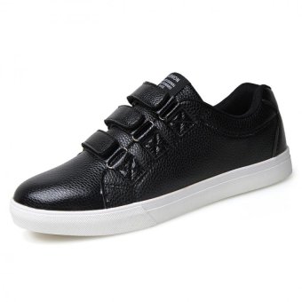 ZHAIZUBULUO Fashion Leather Slip On Casual Shoes (Black) - intl  