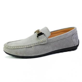 ZHAIZUBULUO Men Flat Driving Loafers Shoes (Gray) - intl  