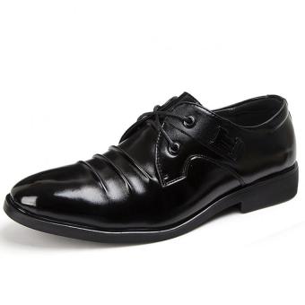 ZHAIZUBULUO Men 's PU Fashion Business Casual Shoes(Black) - intl  