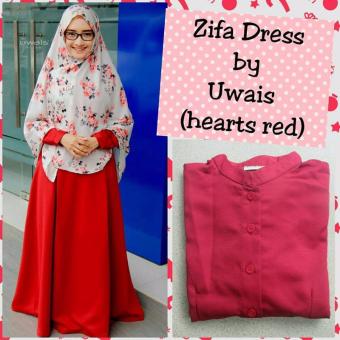Zifa dress by uwais hijab [heart red] xxxl  