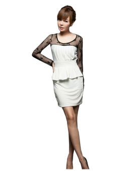 ZigZagZong Peplum Mini Dress (White) - intl  