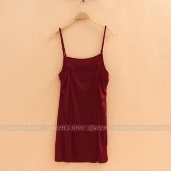 ZigZagZong Spaghetti Strap Women's Camisole Tank Top Slip Dress Red (Intl)  