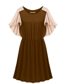 ZigZagZong Tunic Mini Dress (Brown) (Intl)  