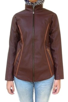 Zims Jaket Kulit Wanita Prilly GGS Style - Coklat  