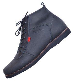 ZimZam Sepatu ventura Leather Pull-up Black  