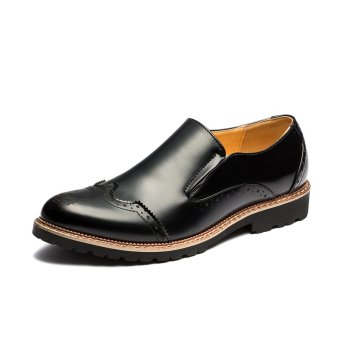 ZNPNXN Leather Men's Formal Shoes Derby & Oxfords (Black)  