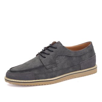 ZNPNXN Leather Men's Fromal Shoes Low Cut Shoes (Gray)  