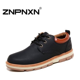 ZNPNXN Men's British Tooling Casual Shoes (Black)  