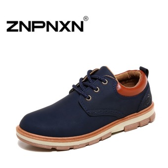 ZNPNXN Men's British Tooling Casual Shoes (Blue)  
