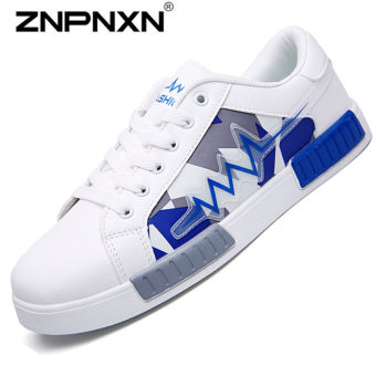 ZNPNXN Men's Casual Shoes Skater Shoes (White/Blue)  