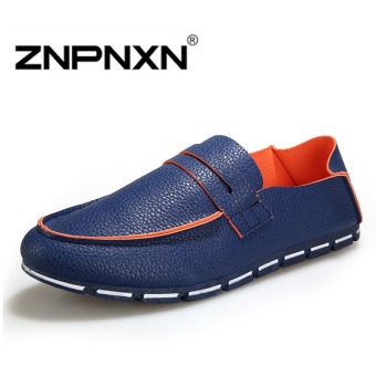 ZNPNXN Men's Casual Slip-On Loafers Shoes Peas Shoes(Blue)  