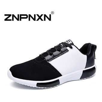 ZNPNXN Men's Casual Sports Shoes Lace-Up Shoes (Black/White)  