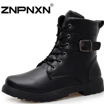 ZNPNXN Men's Fashion Autumn and winter Martin boots white outdoor boots couple boots?Black?  