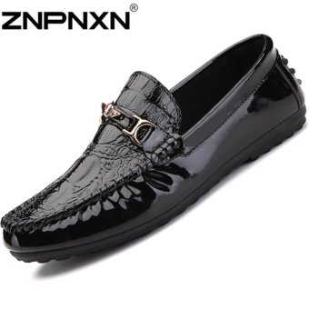 ZNPNXN Men's Fashion Casual Loafers Shoes Peas Shoes (Black)  