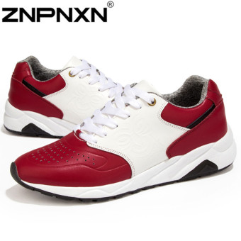 ZNPNXN Men's Fashion FashionSports Sneakers Suede +Tull Shoes Running Shoes Walking Shoes (Red)  