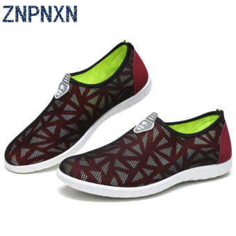 ZNPNXN Men's Fashion Sneakers Tulle Spots Shoes (Red)  
