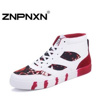 ZNPNXN Men's High-top Skater Shoes Casual Shoes (Red)  
