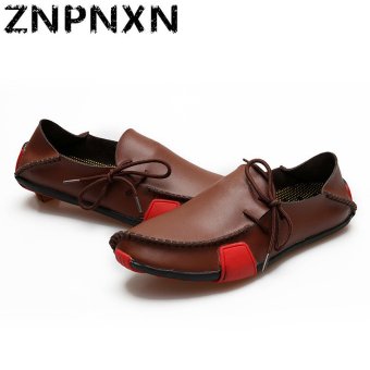 ZNPNXN Synthetic Leather Casual Loafers (Brown)  