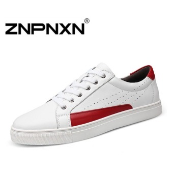 ZNPNXN Woman Casual Shoes Flat Skater Shoes(White/Red) - intl  