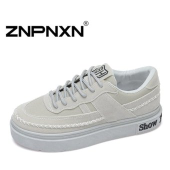 ZNPNXN Woman Sneakers Casual Shoes Skater Shoes (Grey)  