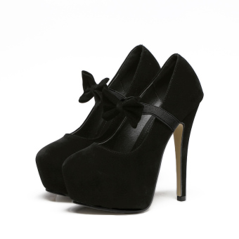 ZNPNXN Women High Heel Shoes Ladies Fashion Thin Heel Pumps Heels Platform Shoes Party 14cm Heel Shoes(Black)  
