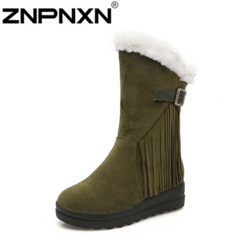 ZNPNXN Women's Fashion Bella shoes in the fall and winter snow boots?Green?  