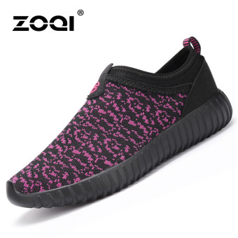 ZOQI Busana Wanita Musim Panas Datar Slip-Ons Sepatu Kasual Yang Nyaman Untuk Bernapas (Ungu).  