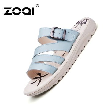 ZOQI Fashion Women Shoes Younger Students Slides Sandals (Blue) - intl  