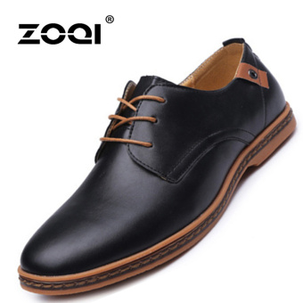 ZOQI formal pria Cut rendah PU lanjutan casuall mode sepatu (Hitam).  