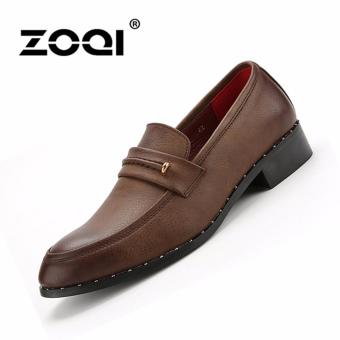 ZOQI man's formal low cut Retro style advanced PU casuall Shoes(Brown) - intl  