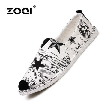 ZOQI Men's Fashion Casual Flat Shoes Canvas Shoes Driving Shoes(Black) - intl  