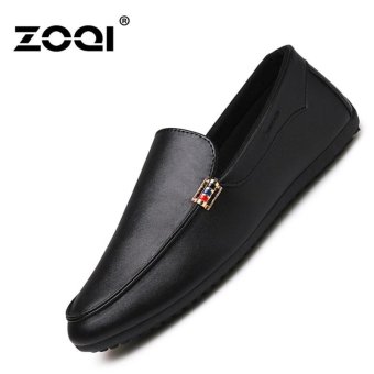 ZOQI Men's Fashion Casual Flat Shoes Slip-Ons & Loafers Driving Shoes(Black) - intl  