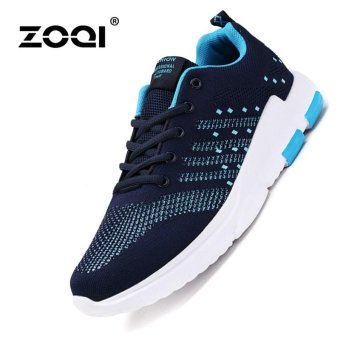 ZOQI Men's Fashion Hollow Running Shoes Damping Sports Shoes(Blue) - intl  