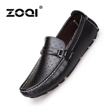 ZOQI Slip-Ons & Loafers Leather Shoes Men's Fashion Casual Shoes (Black) - intl  