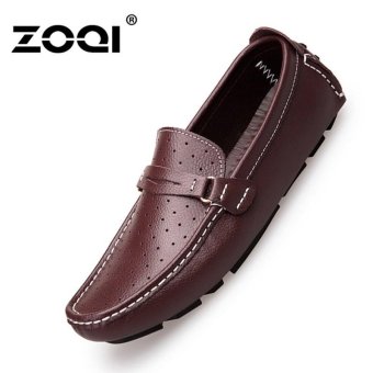 ZOQI Slip-Ons & Loafers Leather Shoes Men's Fashion Casual Shoes (Brown) - intl  