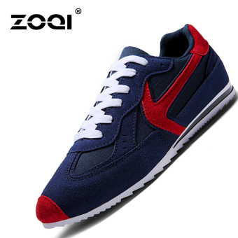 ZOQI Summer Man's Fashion Sneakers Sport Casual Breathable Comfortable Shoes-Blue  