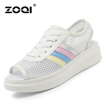 ZOQI Summer Woman's Fashion Flat Slip-Ons Casual Breathable Comfortable Shoes (Silver) - intl  