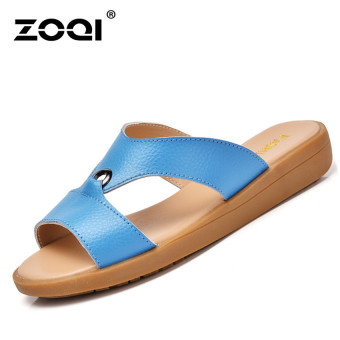 ZOQI Woman's Fashion Flat Slides Casual Breathable Comfortable Shoes/Slides (Blue) - Intl  