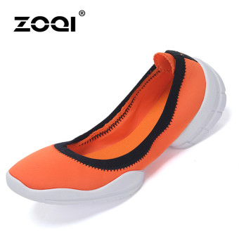 ZOQI Woman's Fashion Flat Slip-Ons Casual Breathable Comfortable Shoes (Orange) - Intl  