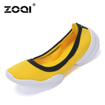 ZOQI Woman's Fashion Flat Slip-Ons Casual Breathable Comfortable Shoes (Yellow) - Intl  