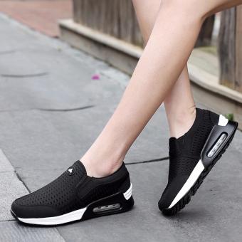 ZOQI woman's fashion Sneakers air cushion hole net cloth all new shoes(Black) - intl  