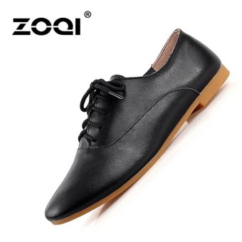 ZOQI Women's Fashion Flat Shoes Brogues & Lace-Ups Shoes(Black) - intl  