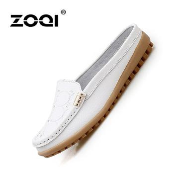 ZOQI Women's Fashion Flat Shoes Slip-Ons & Loafers (White) - intl  