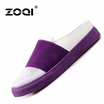 ZOQI Women's Fashion Hollow Slip-Ons Low Cut Casual Shoes Flat Shoes (Purple) - intl  