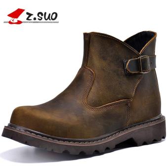 Z.SUO Men's Fashion Leather Boot Shoes (Brown) - intl  